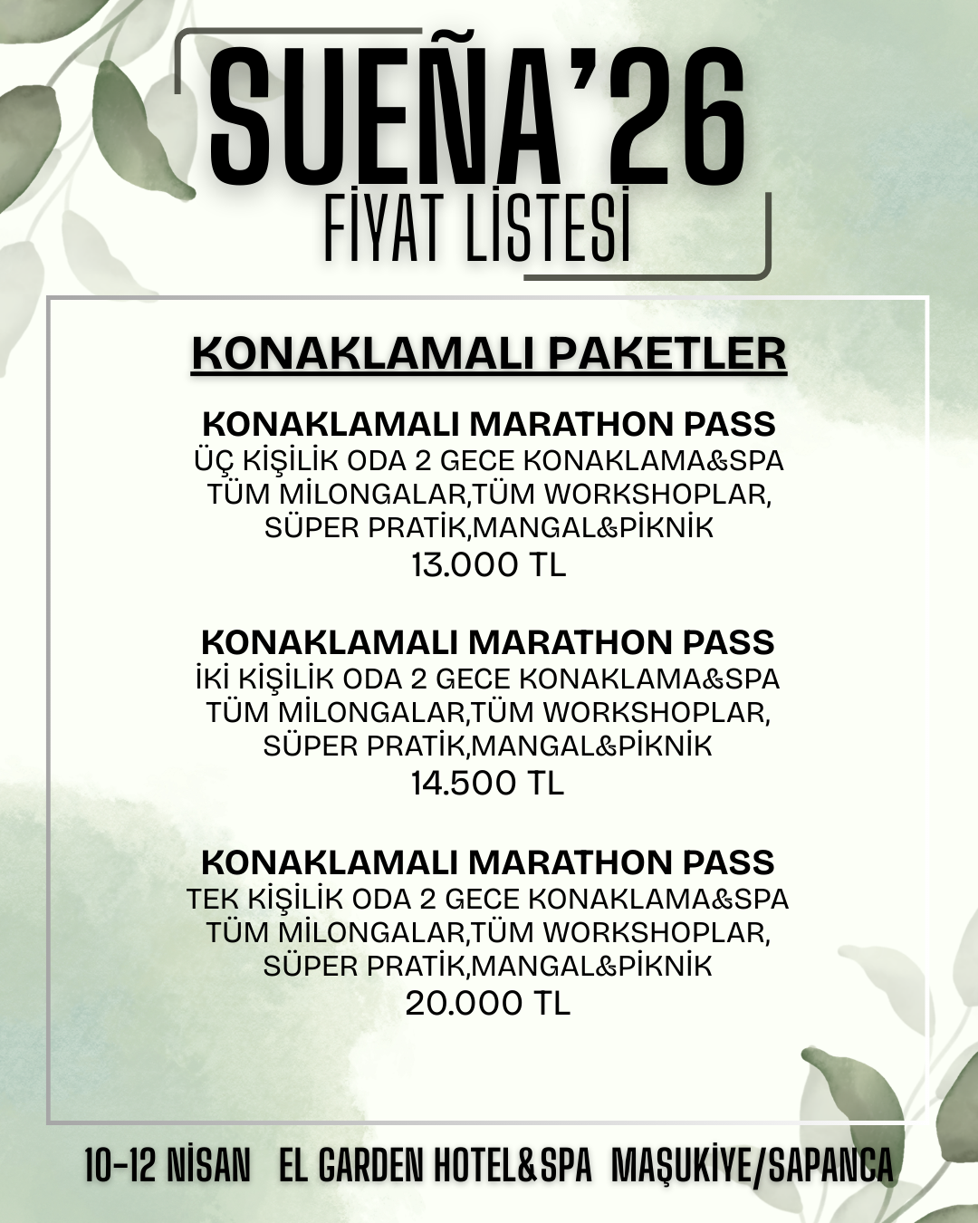 KONAKLAMALI FİYATLAR